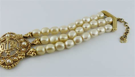 dior pearls necklace|vintage christian Dior pearl necklace.